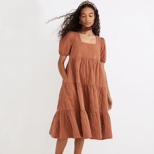 NWT Madewell Aidy Quilted Square Neck Fall Dress